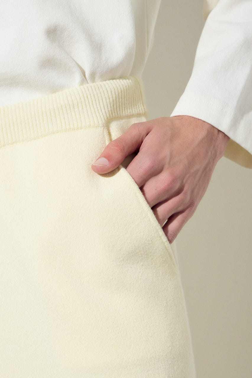 ハイゲージニットパンツ O/WHT M