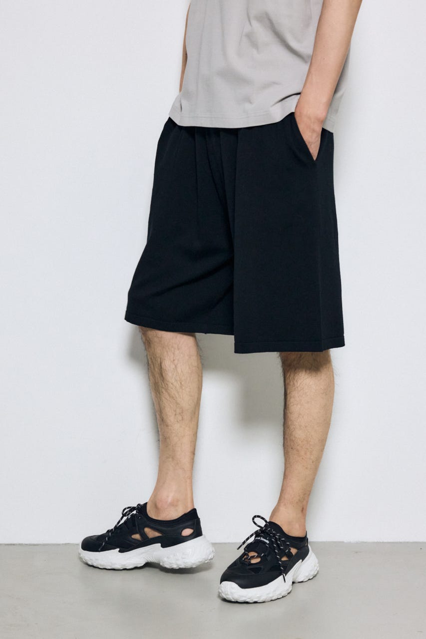 リラックスニットショートパンツ BLK L