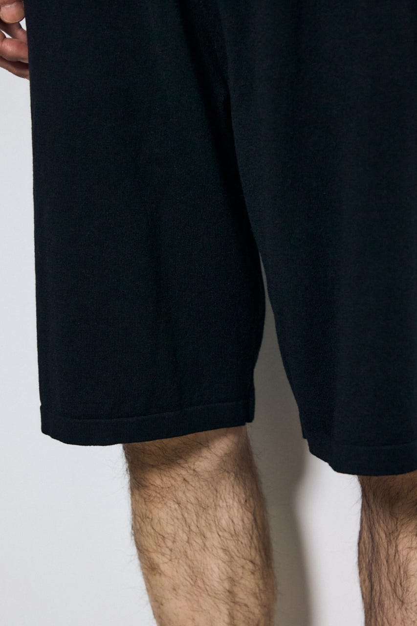 リラックスニットショートパンツ BLK L