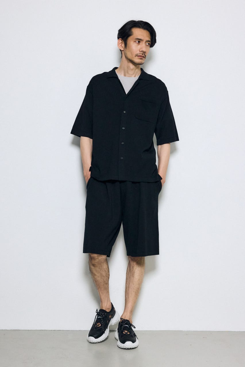 リラックスニットショートパンツ BLK L