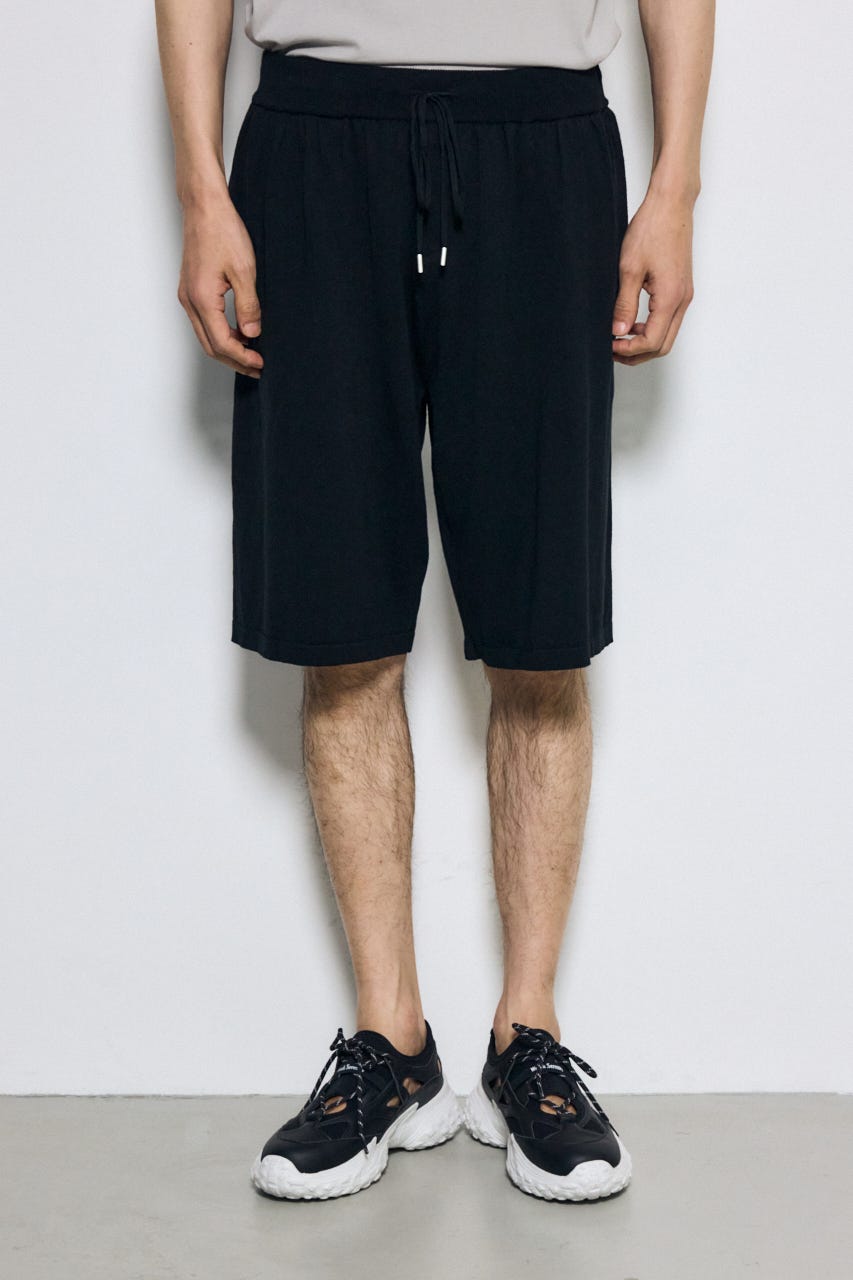リラックスニットショートパンツ BLK L