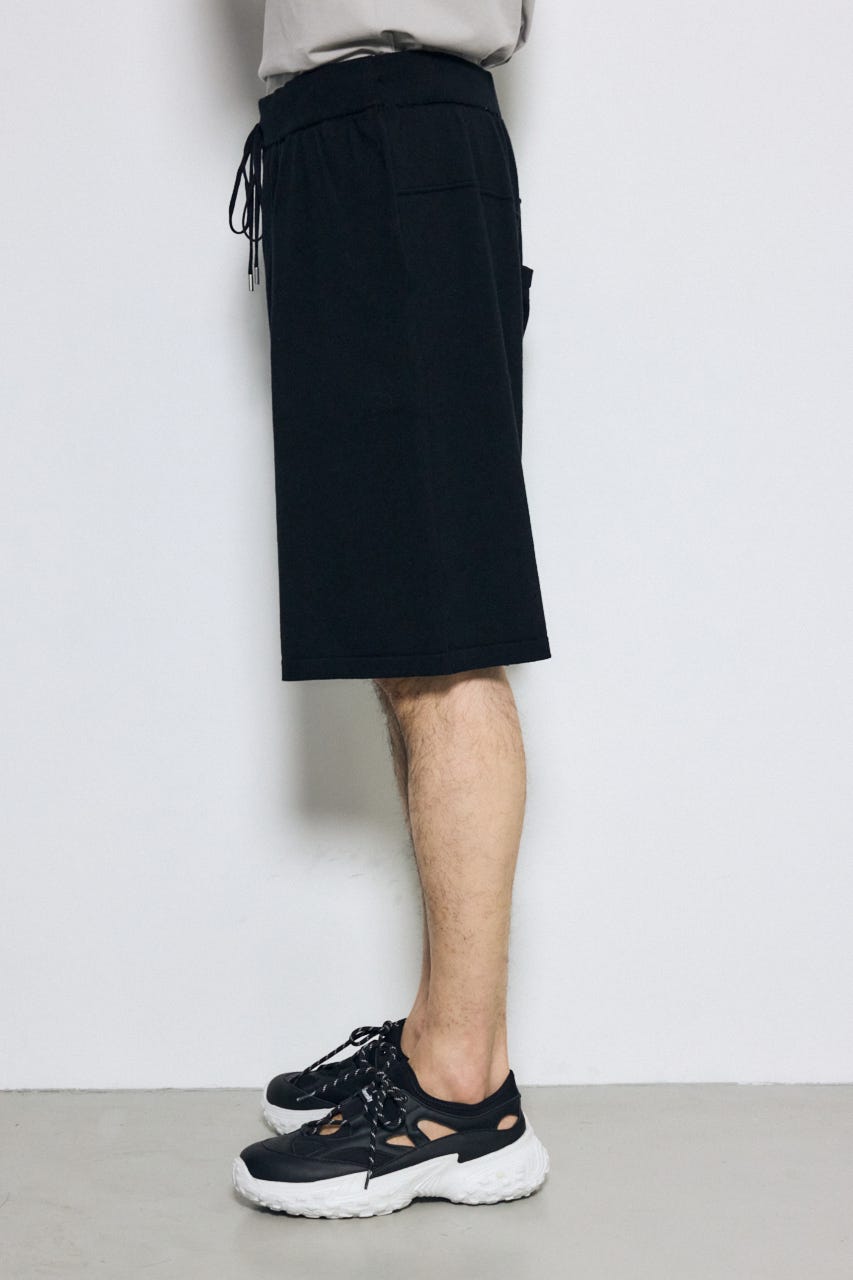 リラックスニットショートパンツ BLK L