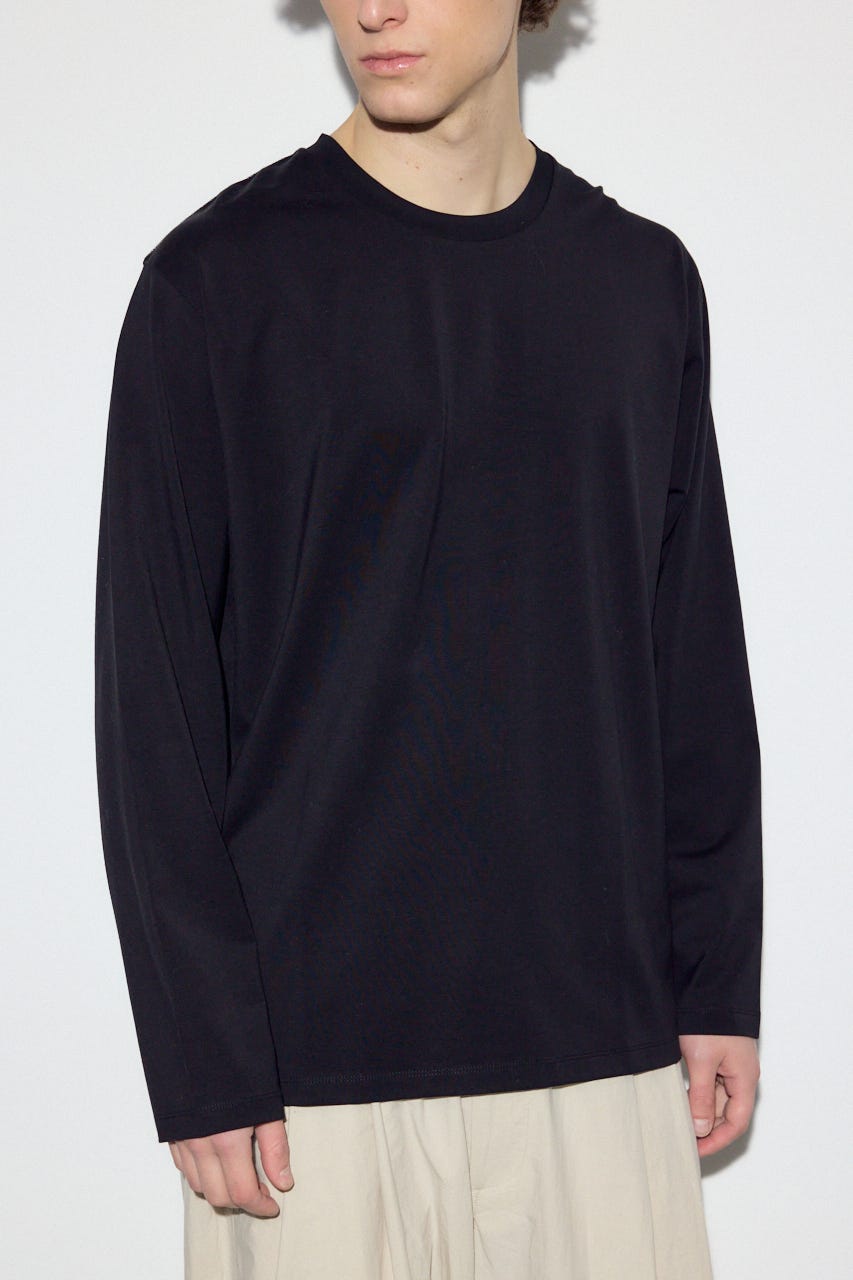 【SS先行アイテム】スムースタッチ長袖トップス BLK L