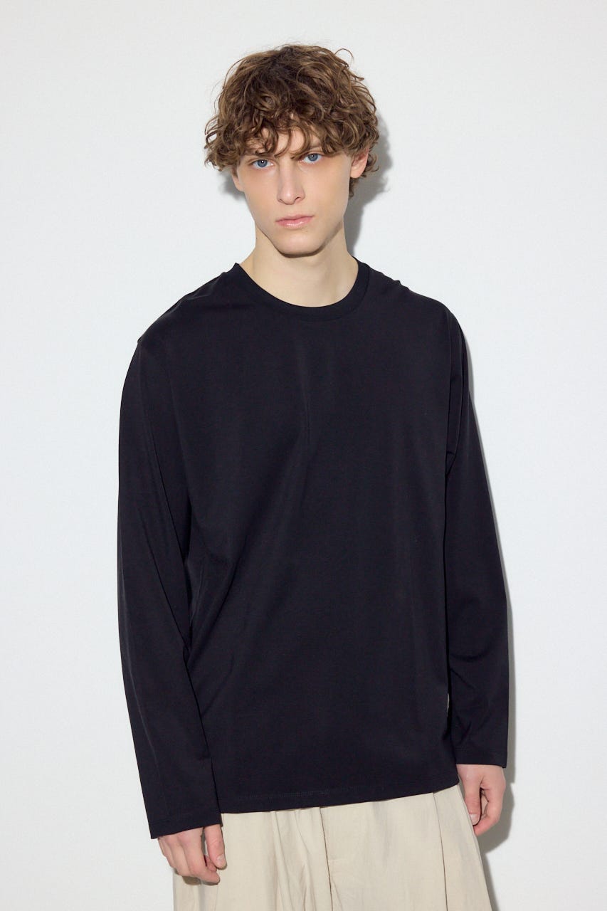 【SS先行アイテム】スムースタッチ長袖トップス BLK L