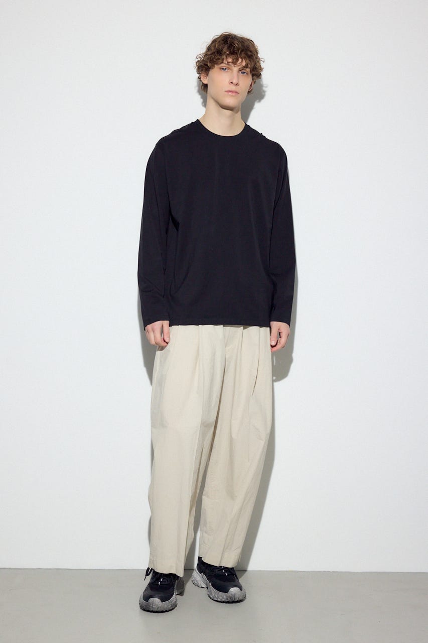 【SS先行アイテム】スムースタッチ長袖トップス BLK L