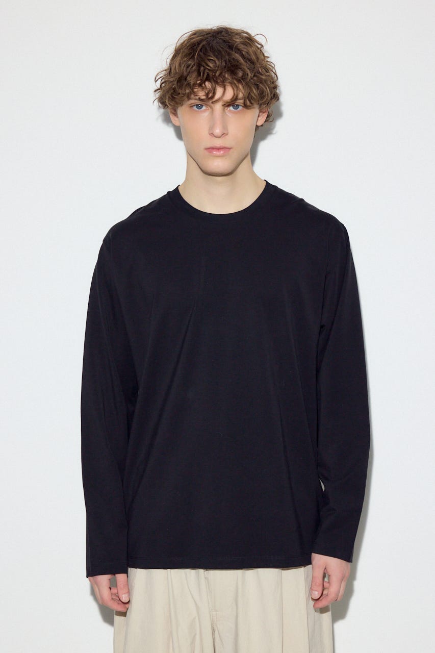 【SS先行アイテム】スムースタッチ長袖トップス BLK L