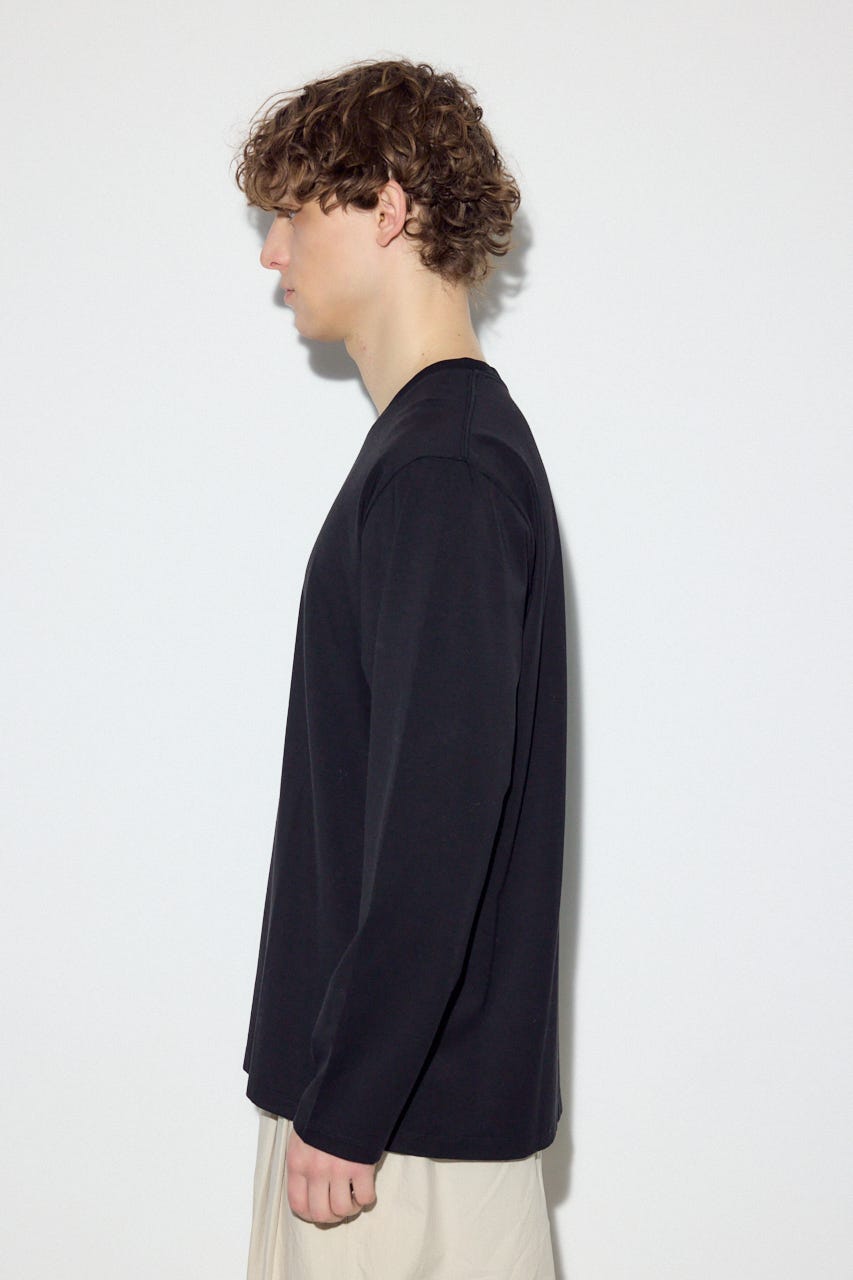 【SS先行アイテム】スムースタッチ長袖トップス BLK L