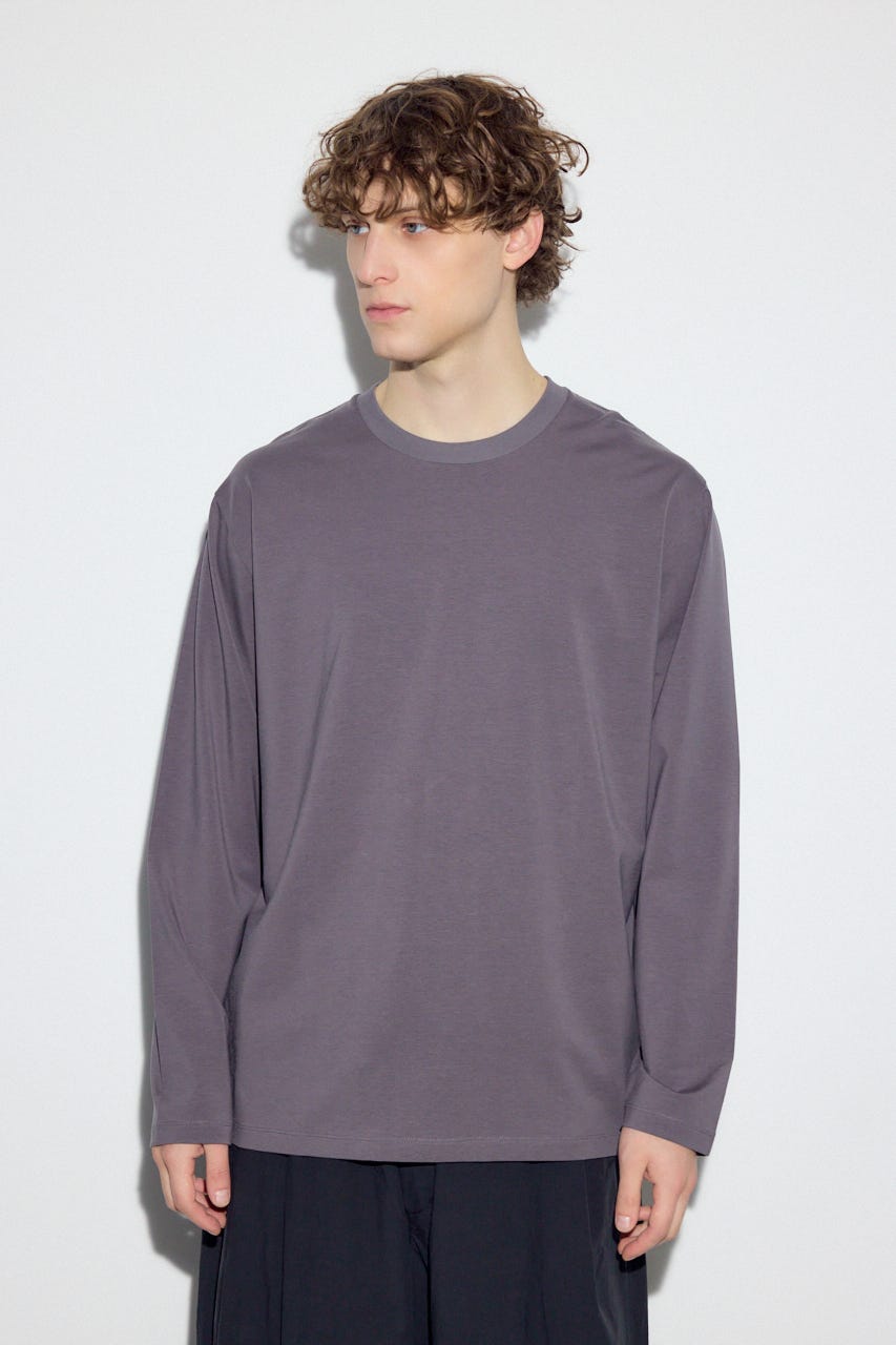 【SS先行アイテム】スムースタッチ長袖トップス L/BLK S