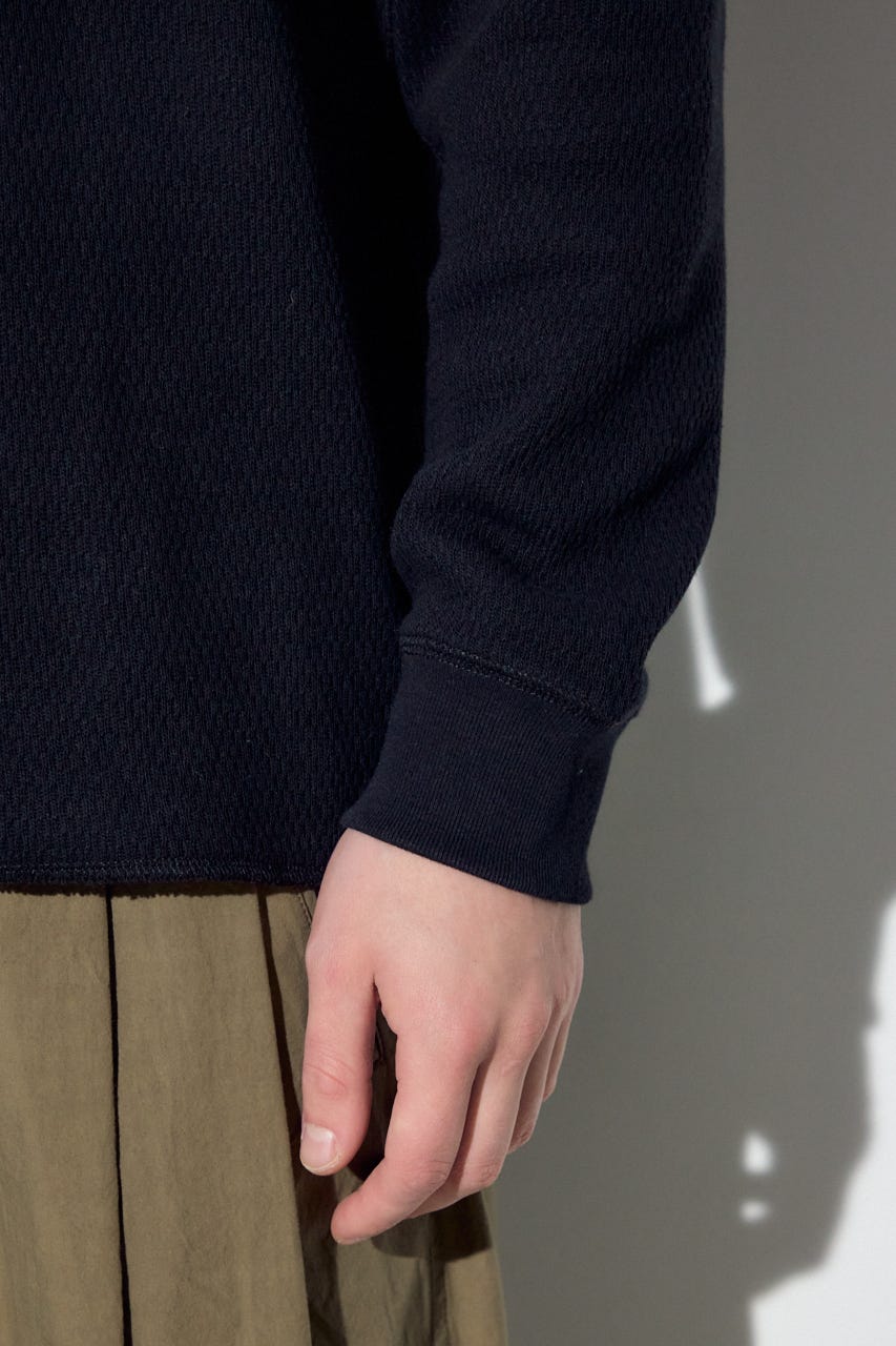 ソフトワッフルトップス BLK S