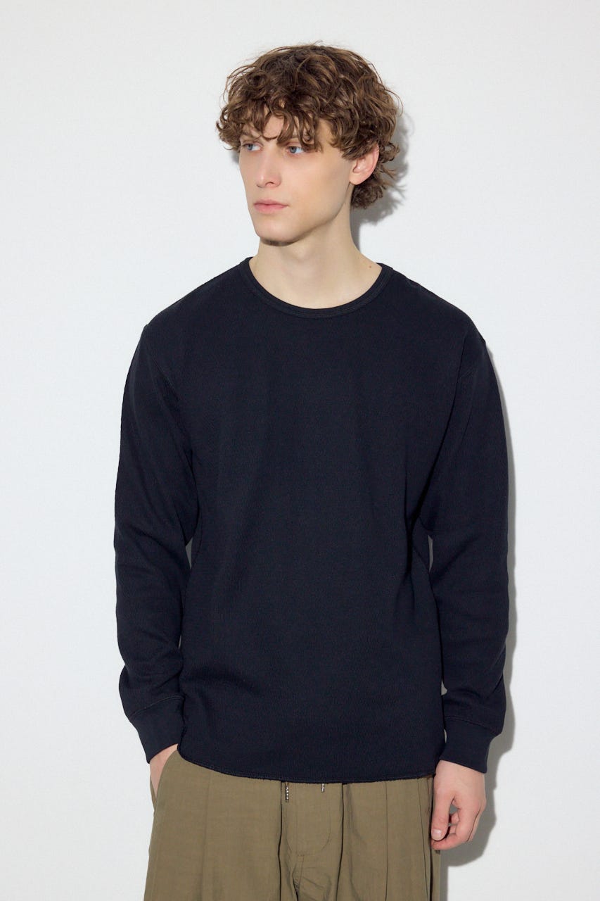 ソフトワッフルトップス BLK S