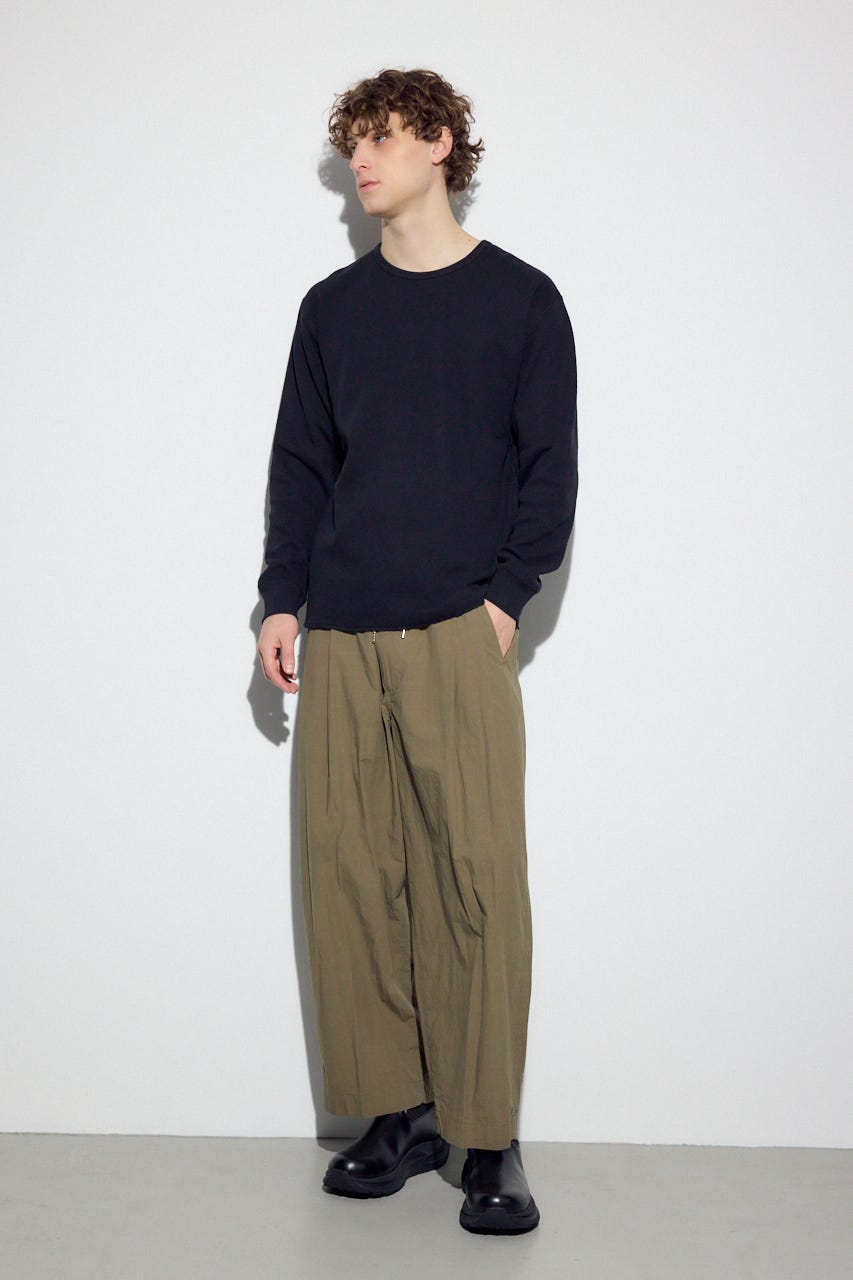 ソフトワッフルトップス BLK S