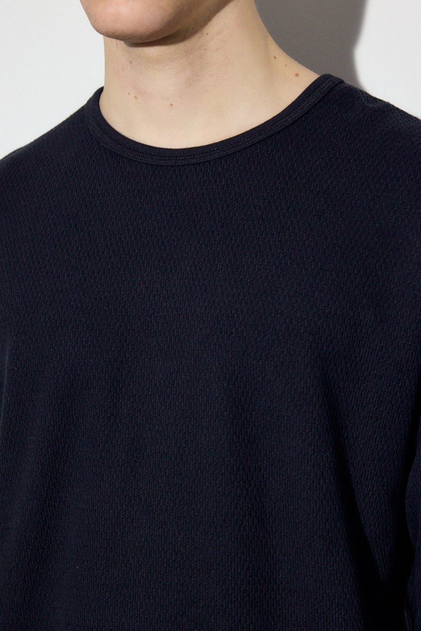 ソフトワッフルトップス BLK S