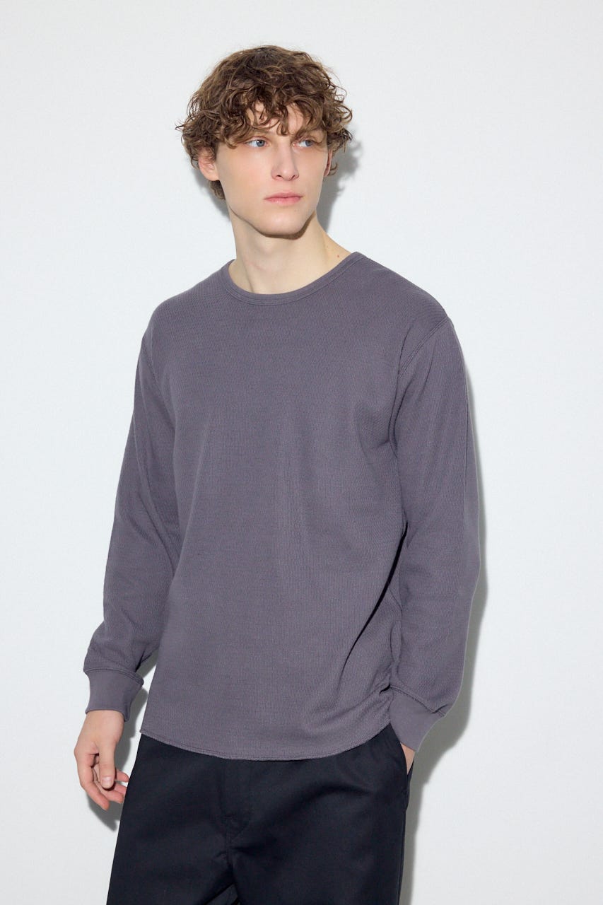 ソフトワッフルトップス GRY M