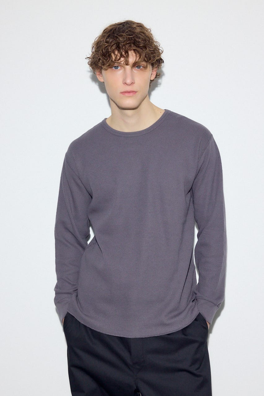 ソフトワッフルトップス GRY M