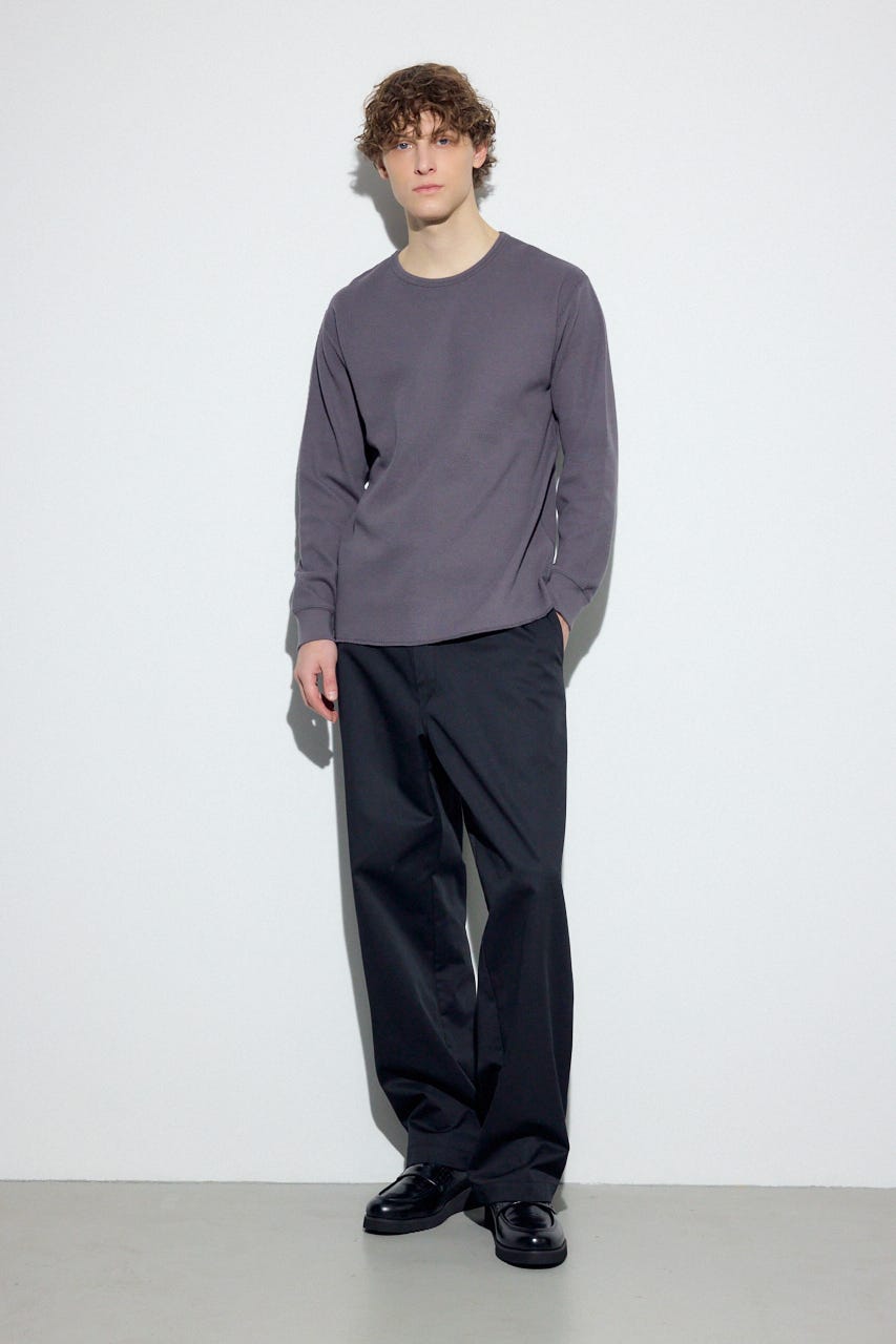 ソフトワッフルトップス GRY M