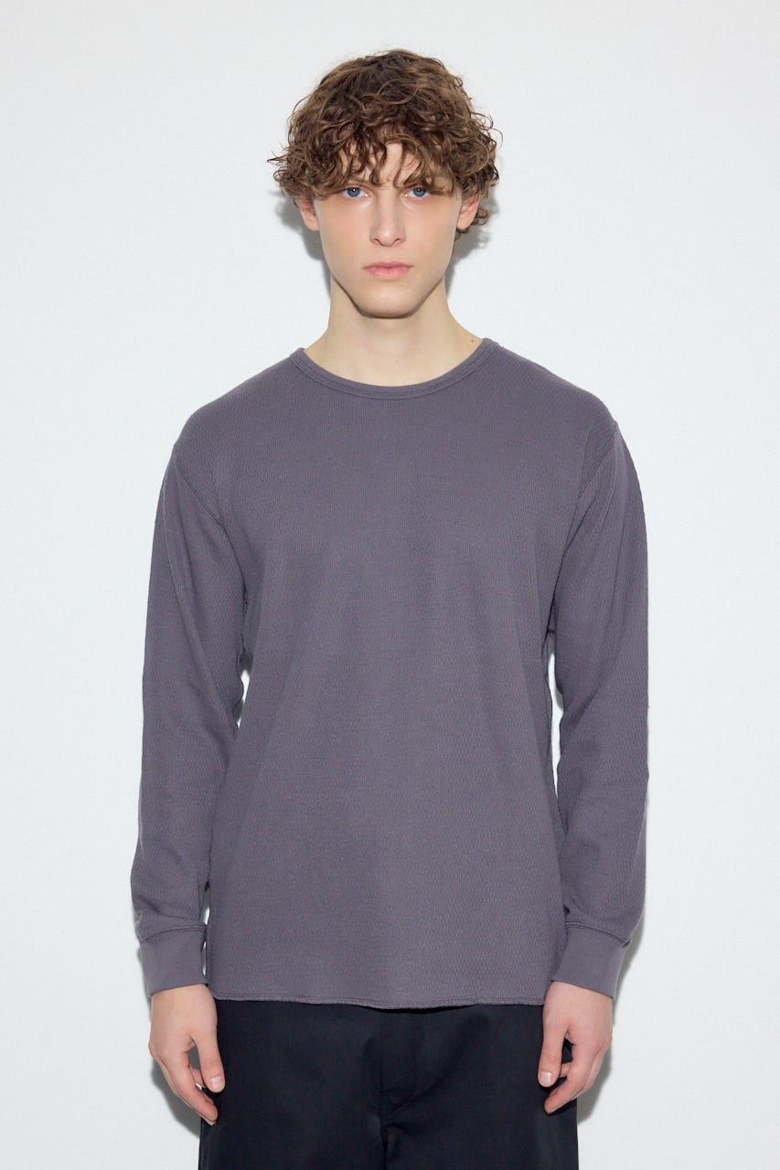 ソフトワッフルトップス GRY M