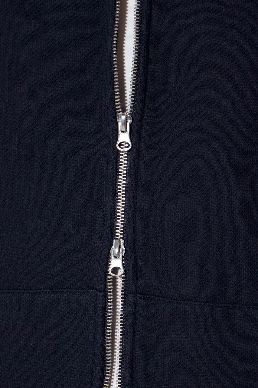 裏毛ジップアップパーカー BLK L