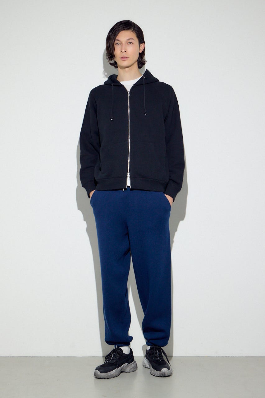 裏毛ジップアップパーカー BLK L