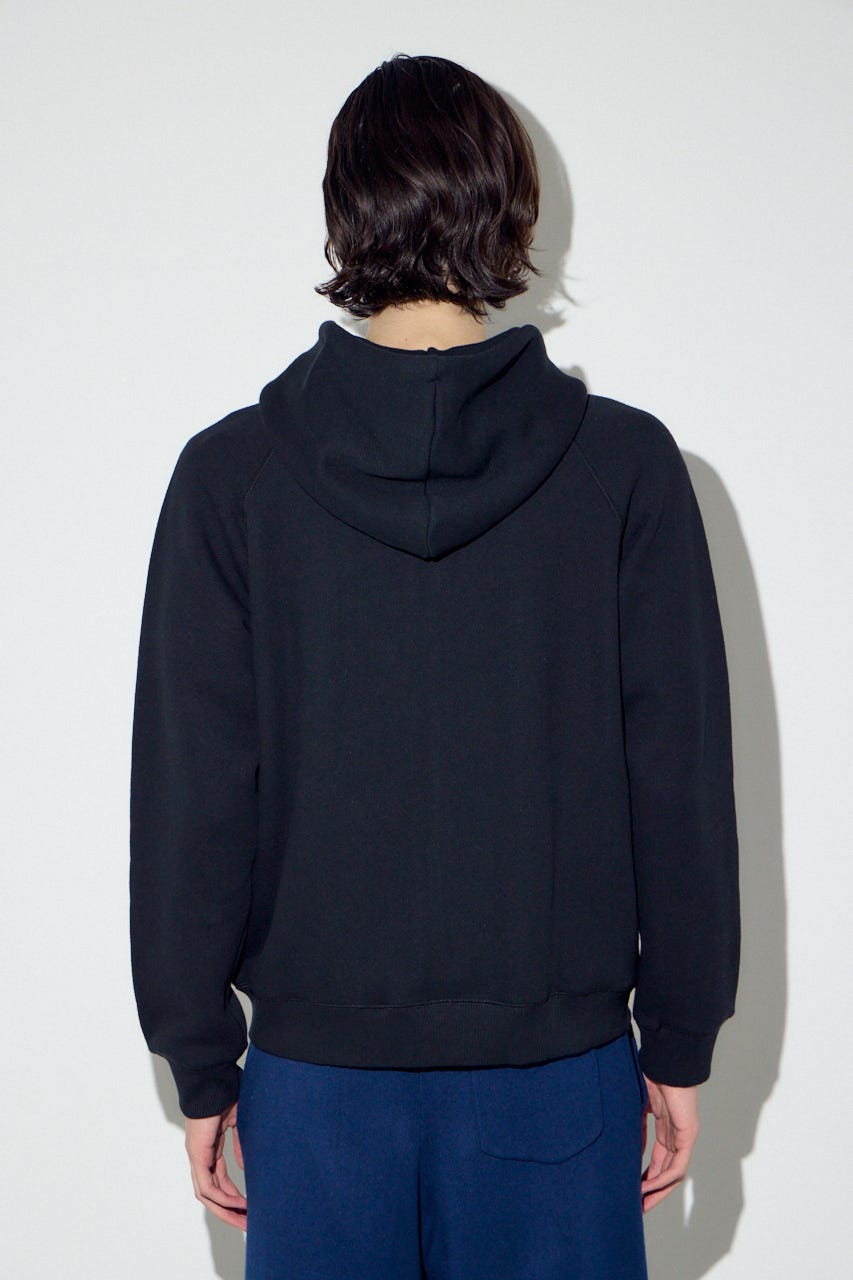 裏毛ジップアップパーカー BLK L