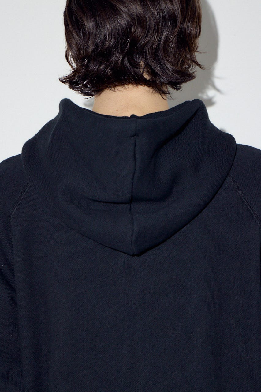 裏毛ジップアップパーカー BLK L