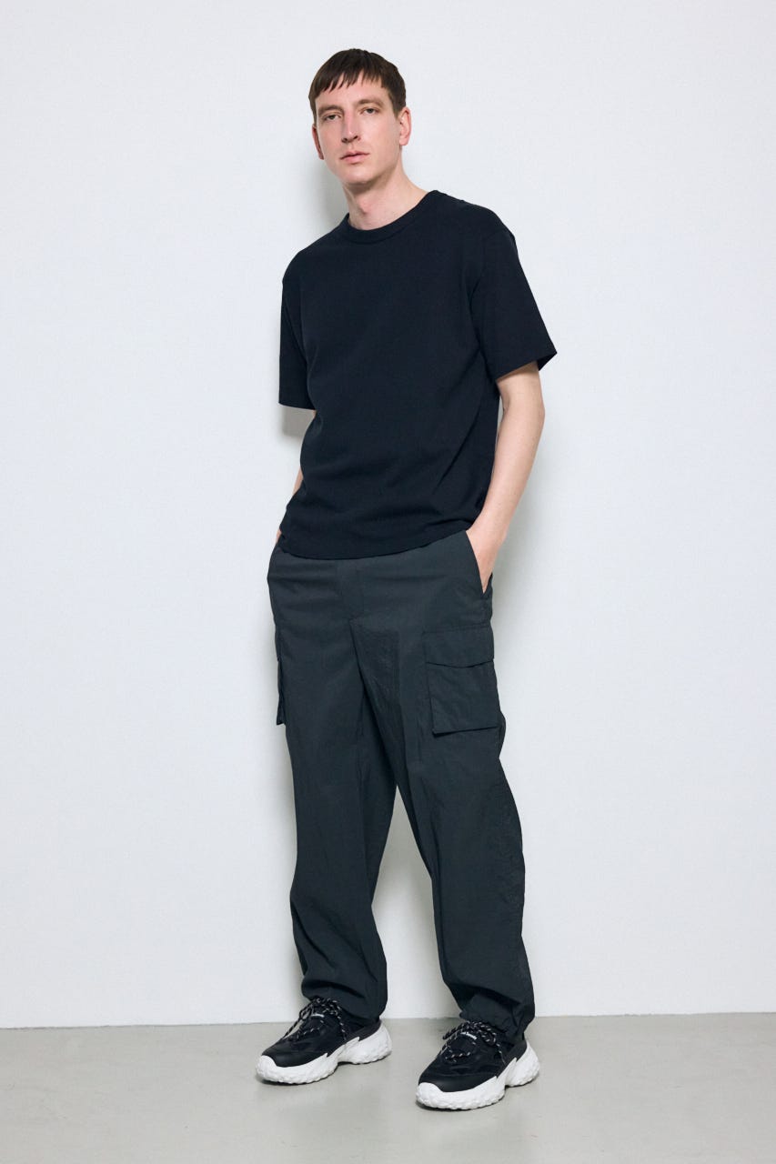 ベーシックコットン半袖T BLK L