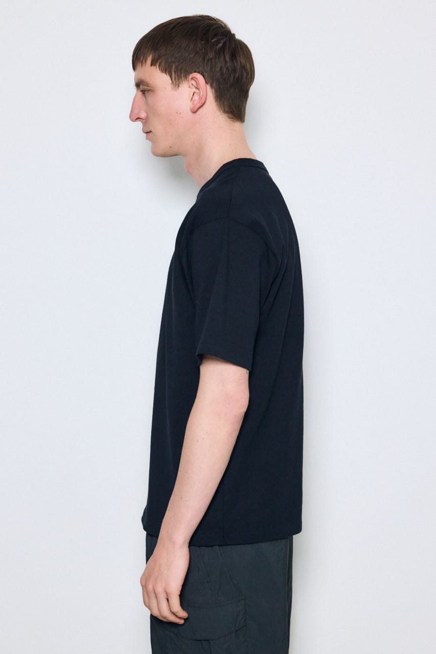 ベーシックコットン半袖T BLK L
