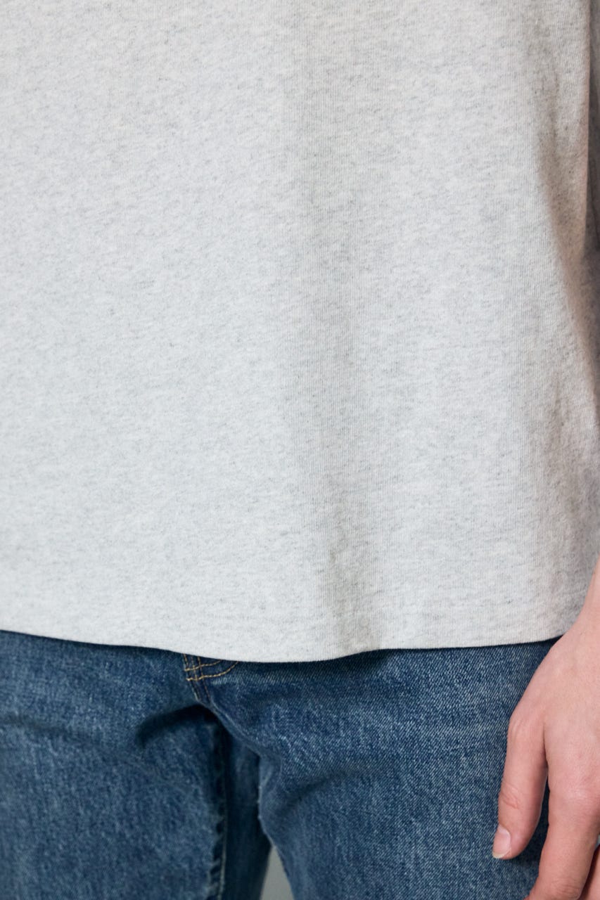 ベーシックコットン半袖T GRY M