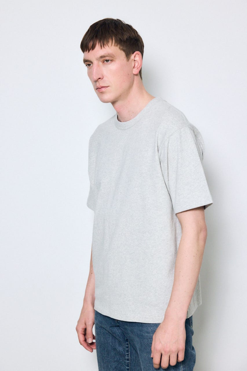 ベーシックコットン半袖T GRY M