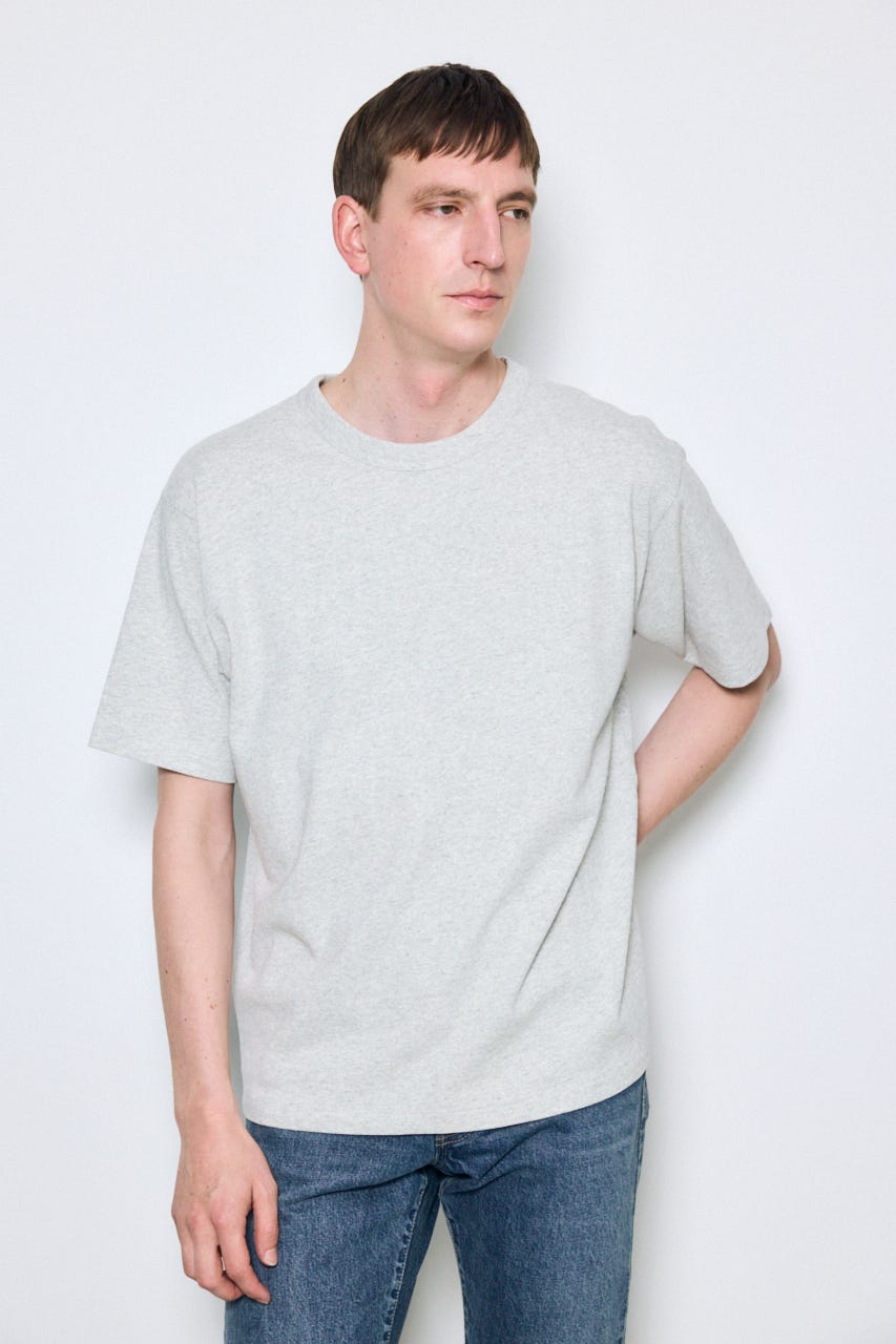 ベーシックコットン半袖T GRY M