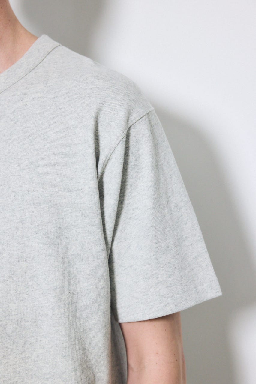 ベーシックコットン半袖T GRY M