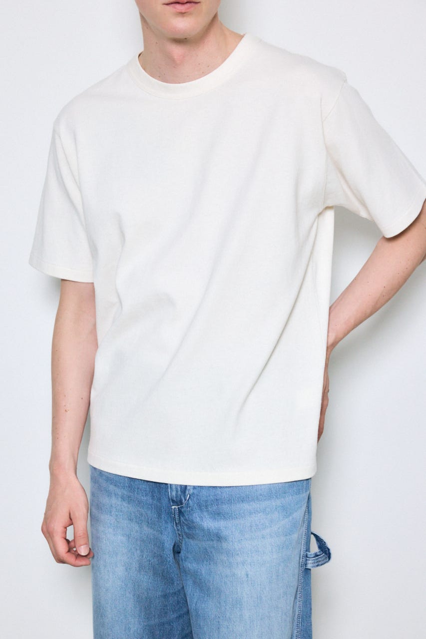 ベーシックコットン半袖T WHT L