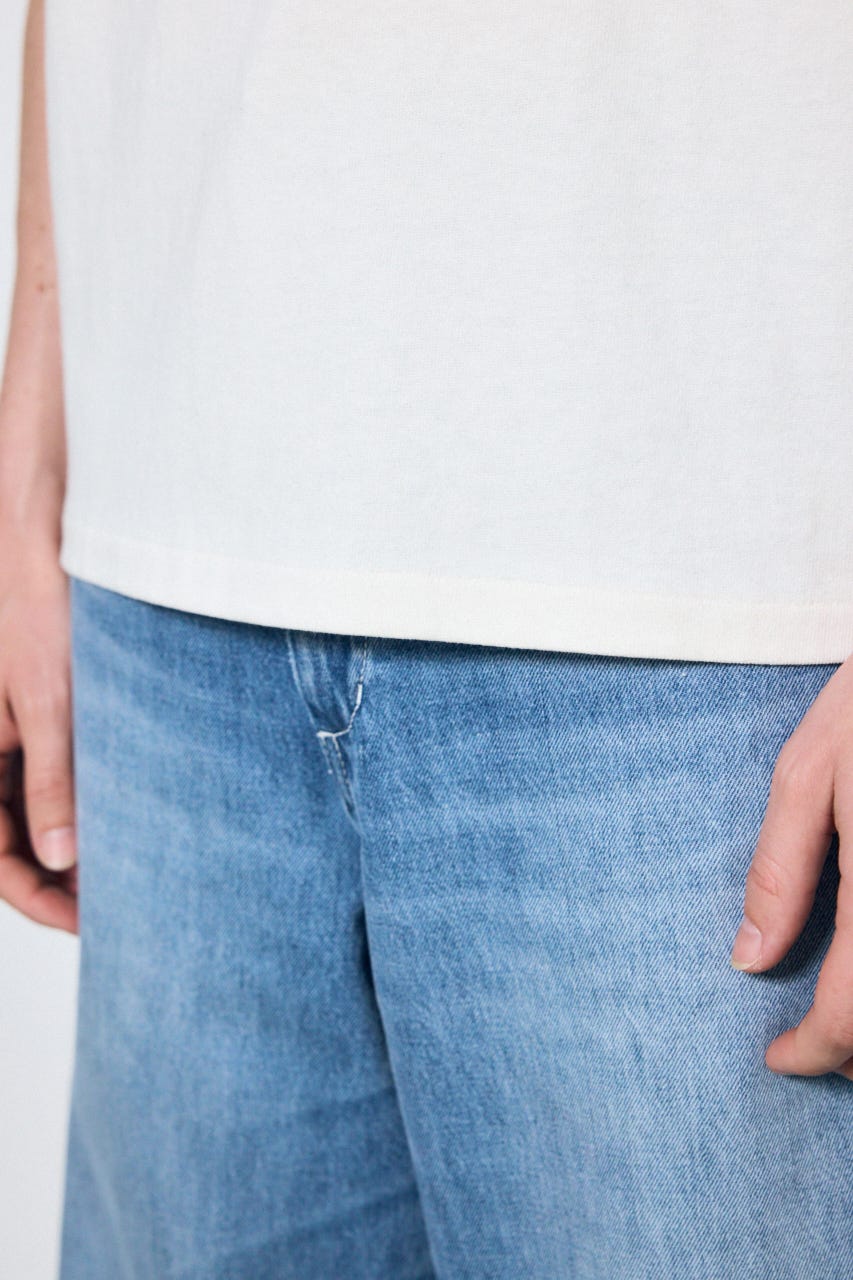 ベーシックコットン半袖T WHT L