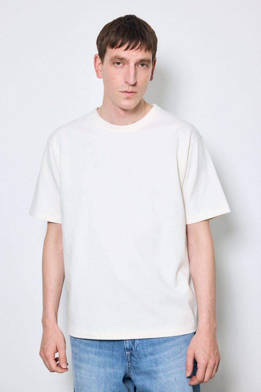 ベーシックコットン半袖T WHT L