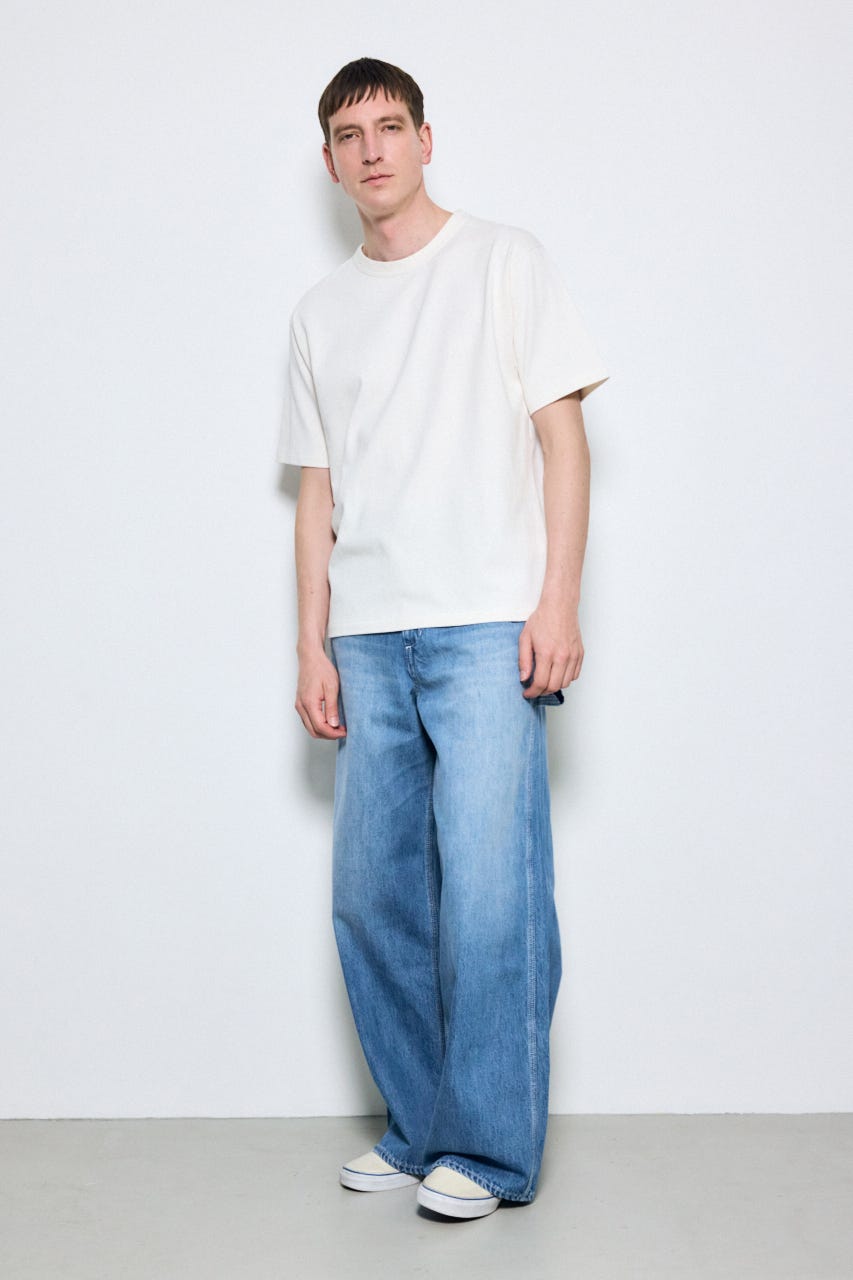 ベーシックコットン半袖T WHT L