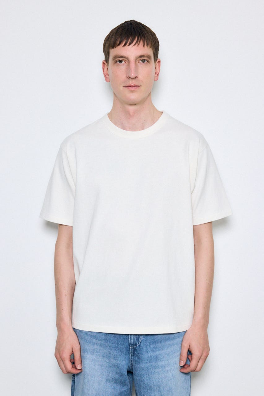 ベーシックコットン半袖T WHT L