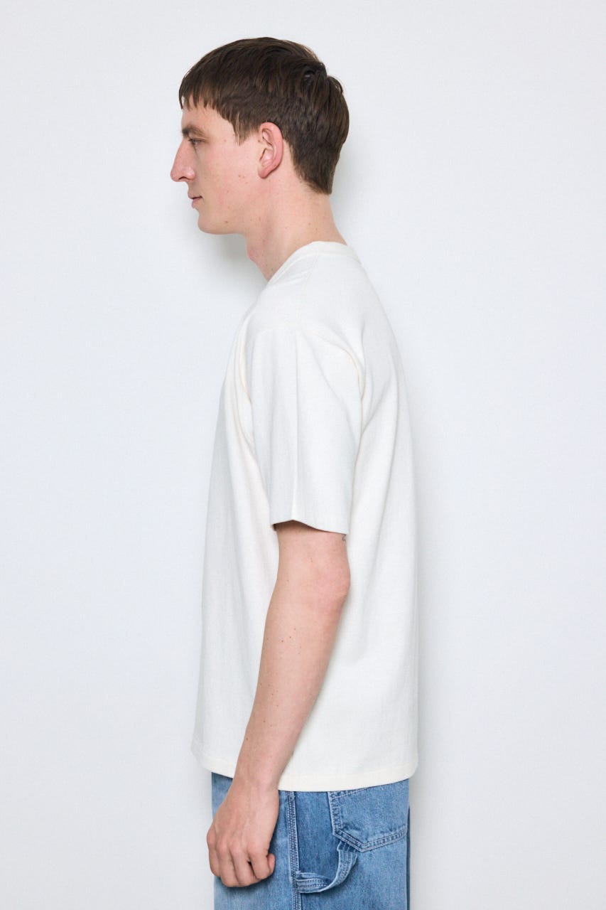ベーシックコットン半袖T WHT L