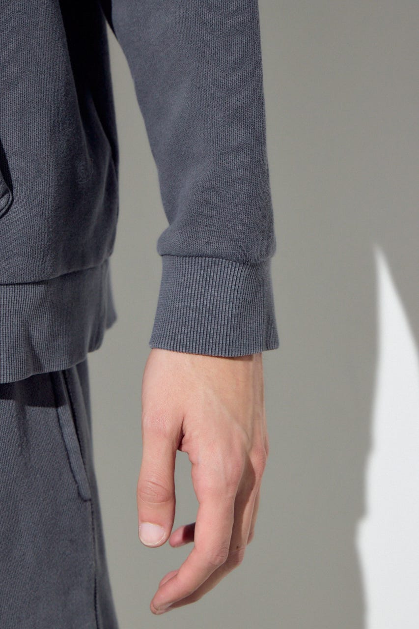 裏起毛ワイドフーディー L/BLK M