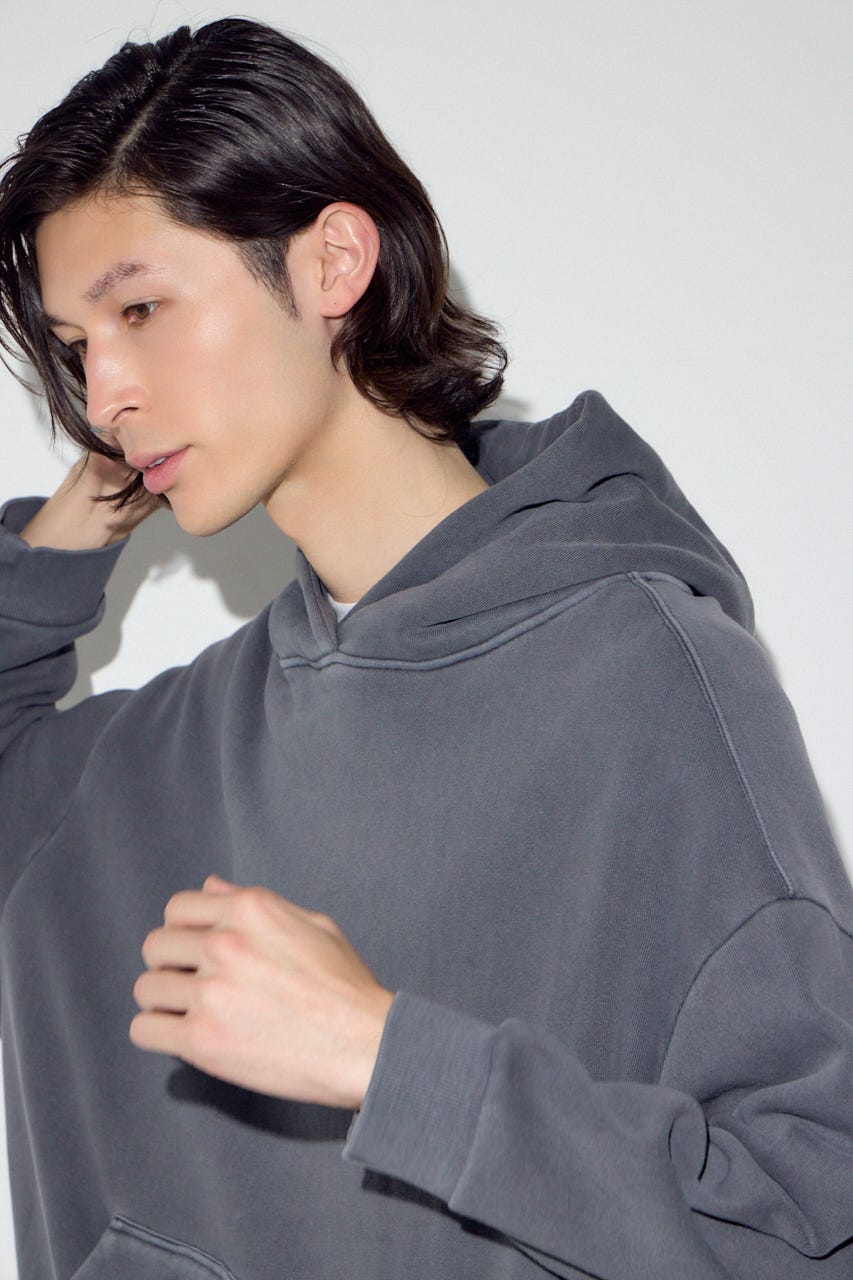 裏起毛ワイドフーディー L/BLK M