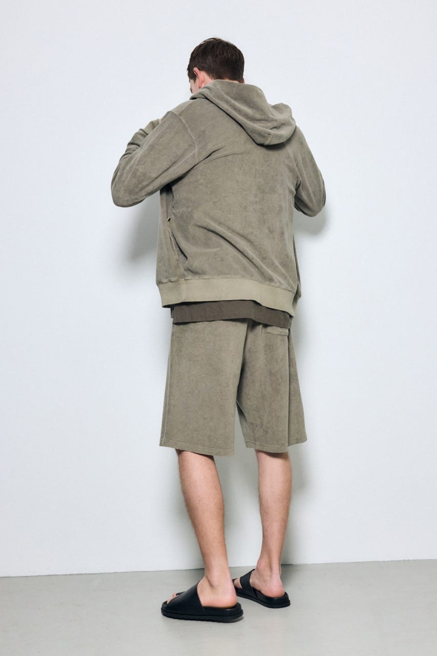 ソフトパイルジップアップフーディー KHA M