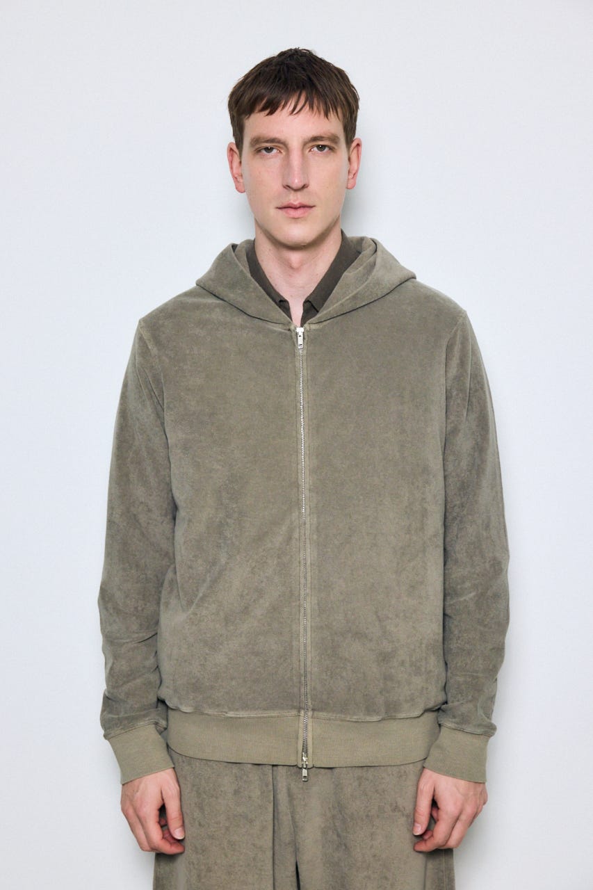 ソフトパイルジップアップフーディー KHA M