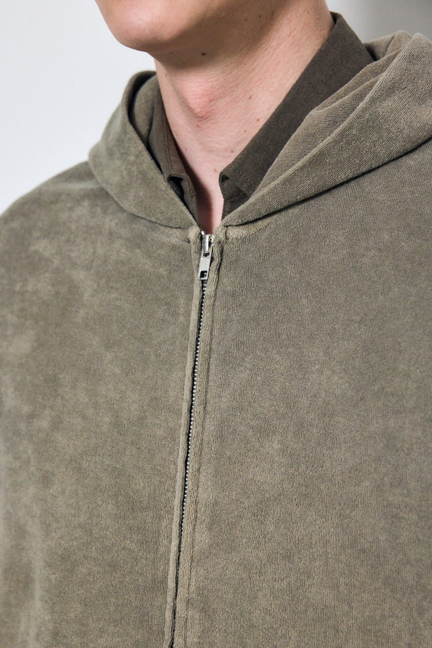 ソフトパイルジップアップフーディー KHA M