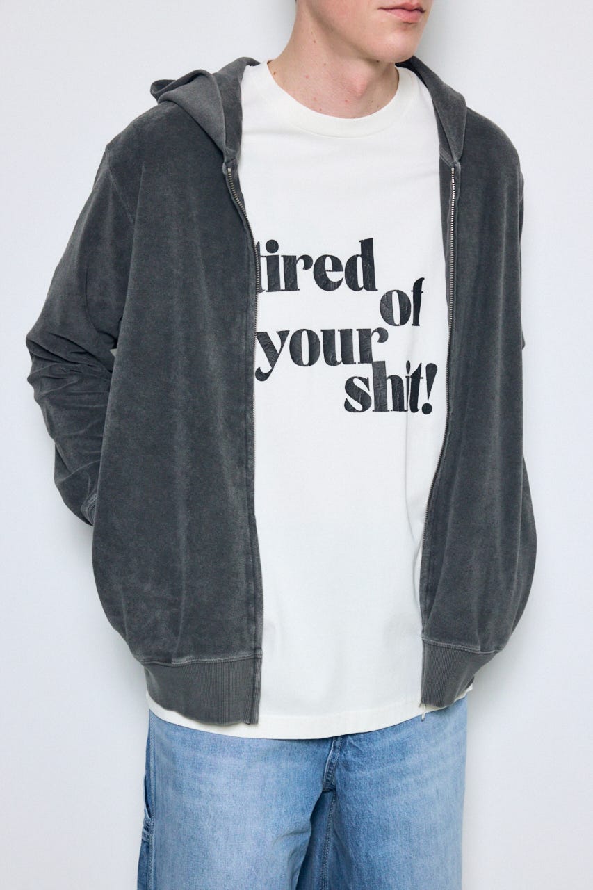 ソフトパイルジップアップフーディー L/BLK L