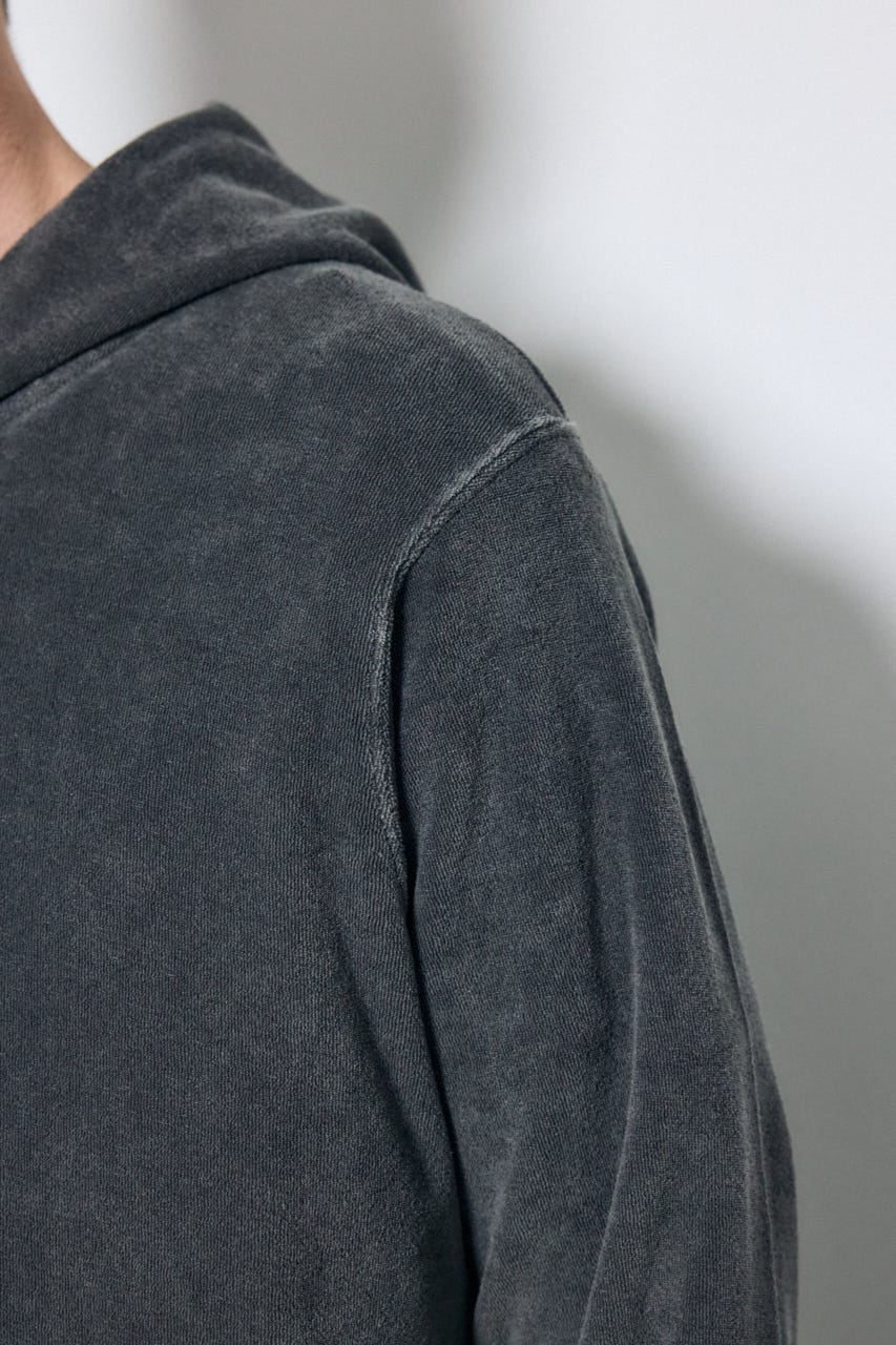 ソフトパイルジップアップフーディー L/BLK L