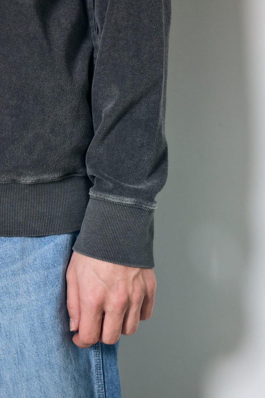 ソフトパイルジップアップフーディー L/BLK L