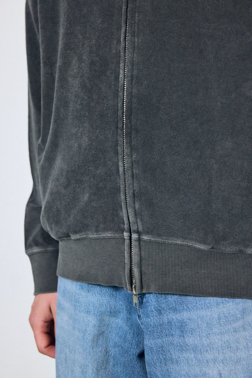 ソフトパイルジップアップフーディー L/BLK L