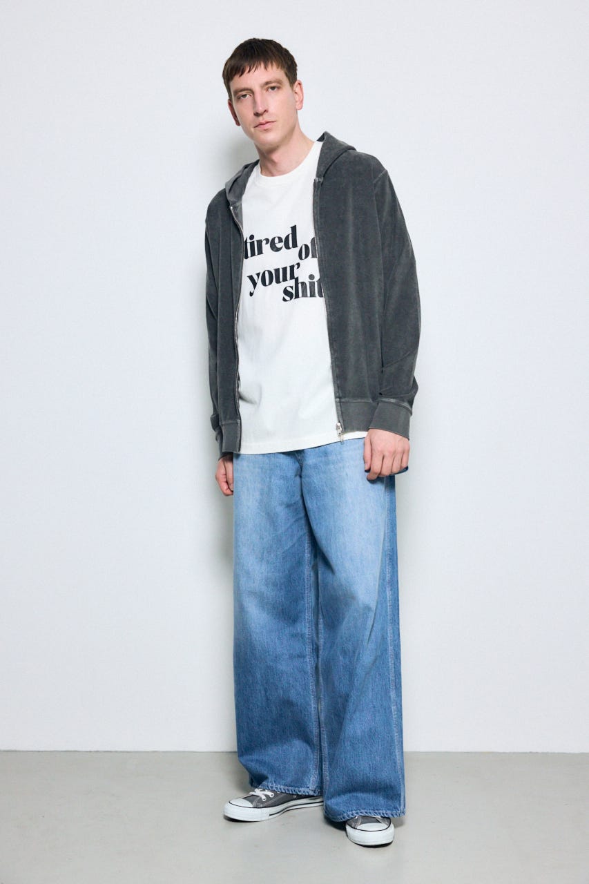 ソフトパイルジップアップフーディー L/BLK L