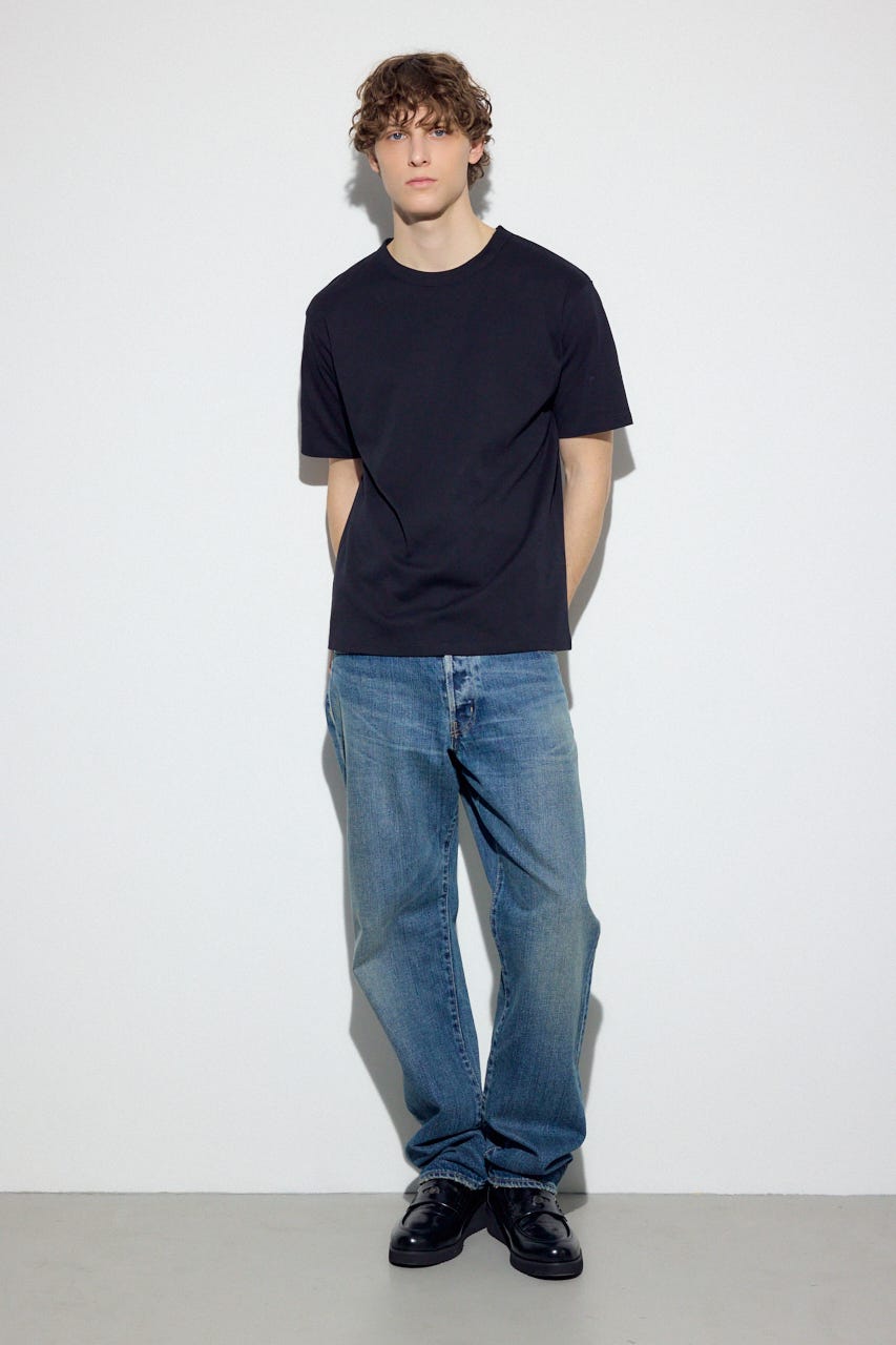 プレミアムコットンベーシック半袖Tシャツ BLK S