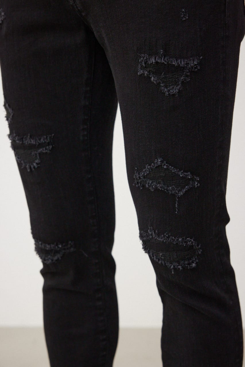 AZUL DENIM リペアスキニー BLK S