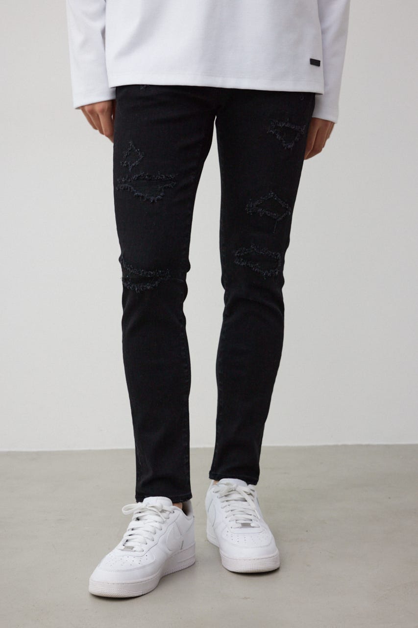 AZUL DENIM リペアスキニー BLK S