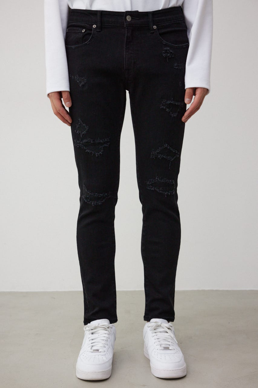 AZUL DENIM リペアスキニー BLK S